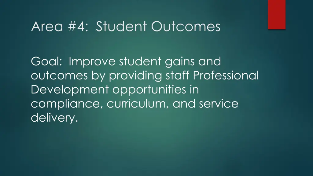 area 4 student outcomes