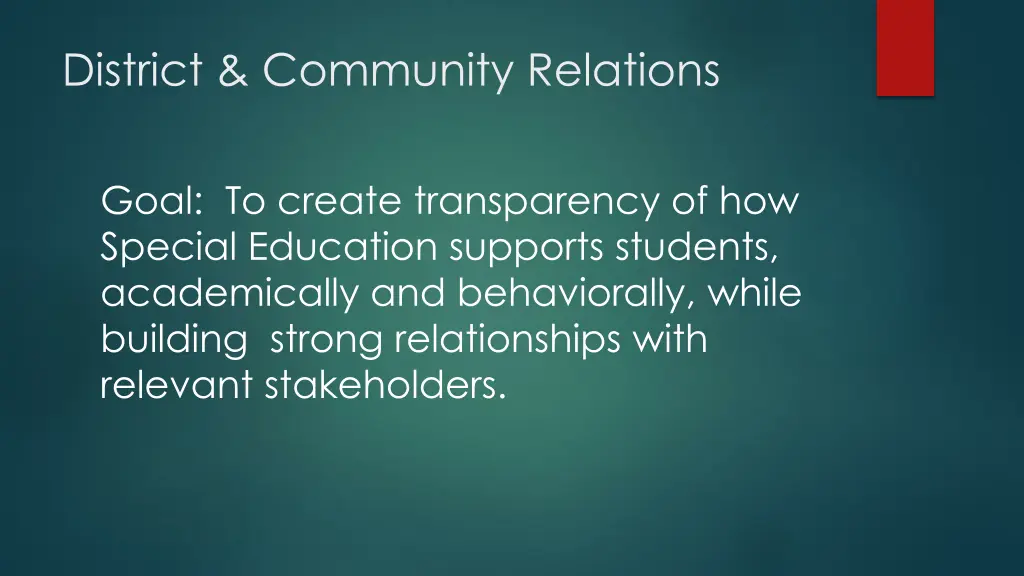 district community relations