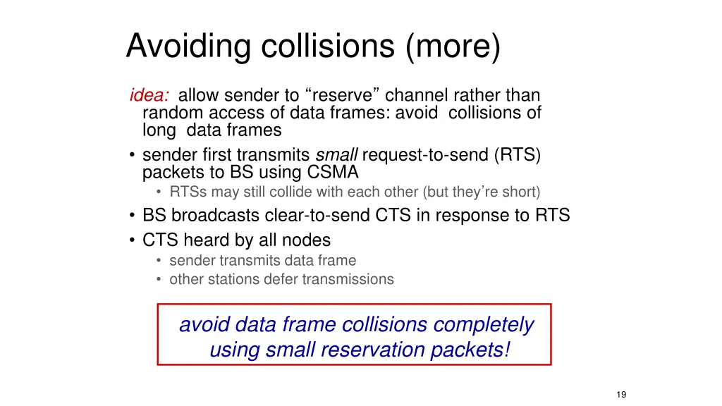avoiding collisions more