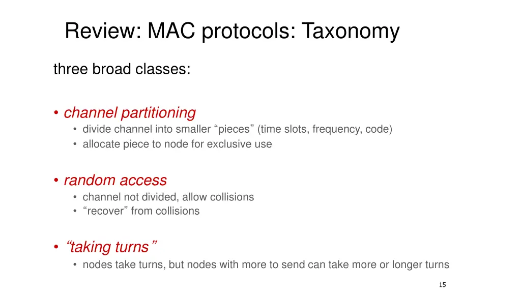 review mac protocols taxonomy