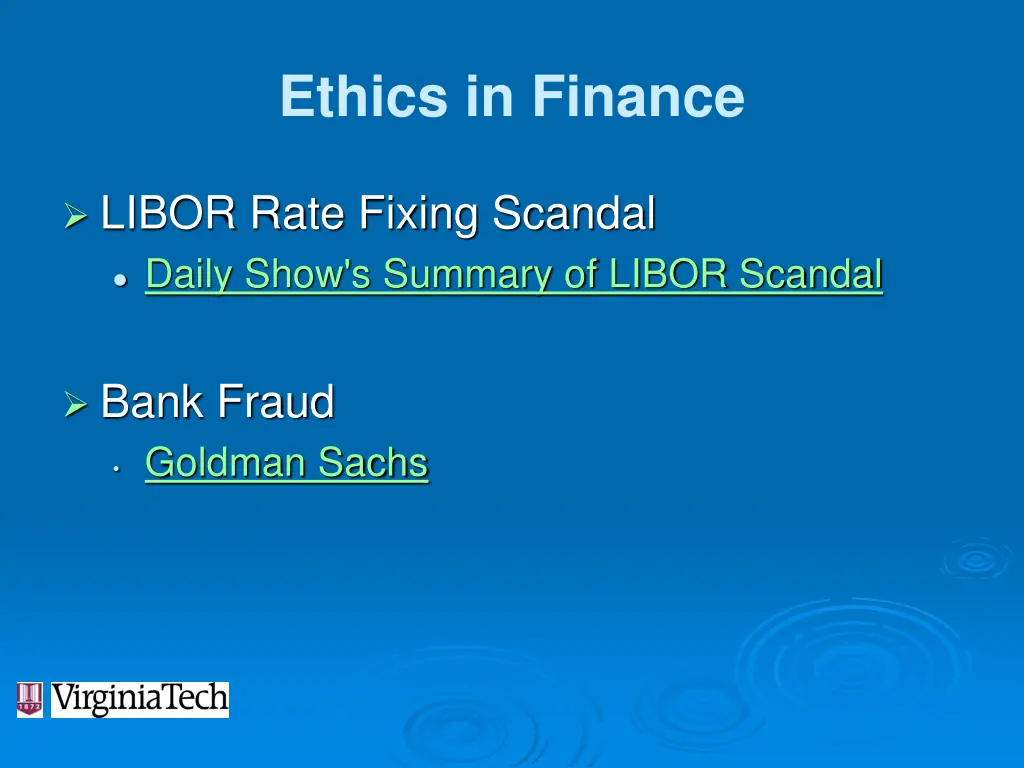 ethics in finance