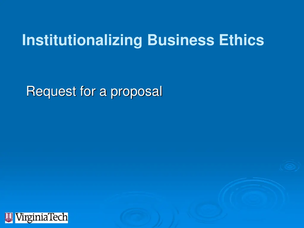 institutionalizing business ethics