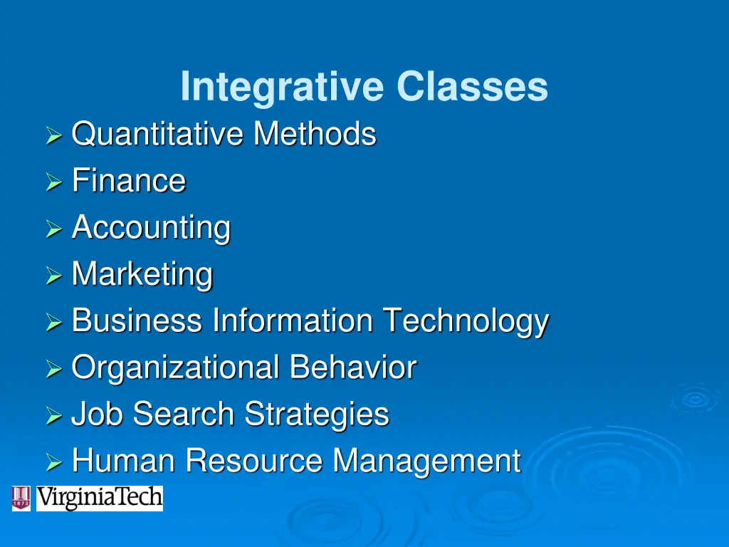 integrative classes quantitative methods finance