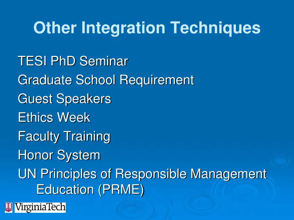 other integration techniques