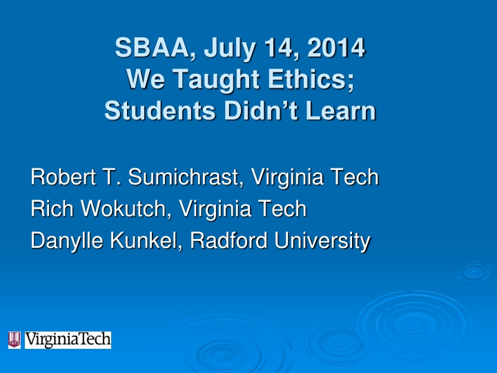 sbaa july 14 2014 we taught ethics students didn