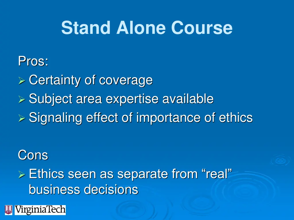 stand alone course