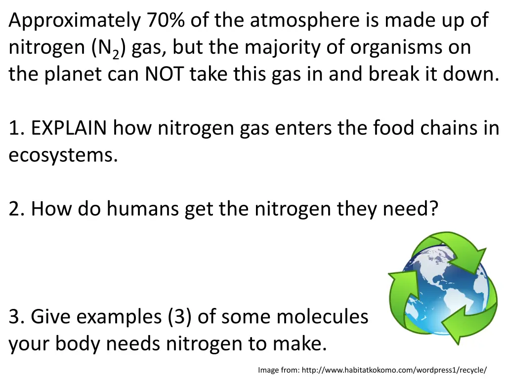 approximately 70 of the atmosphere is made
