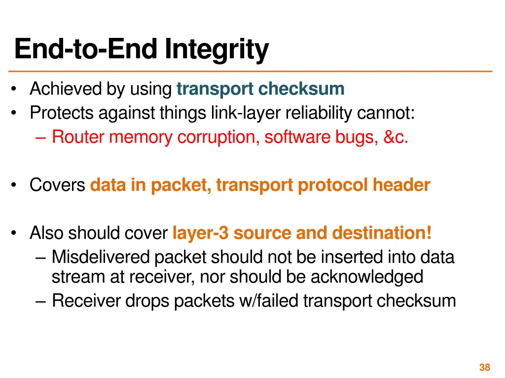 end to end integrity