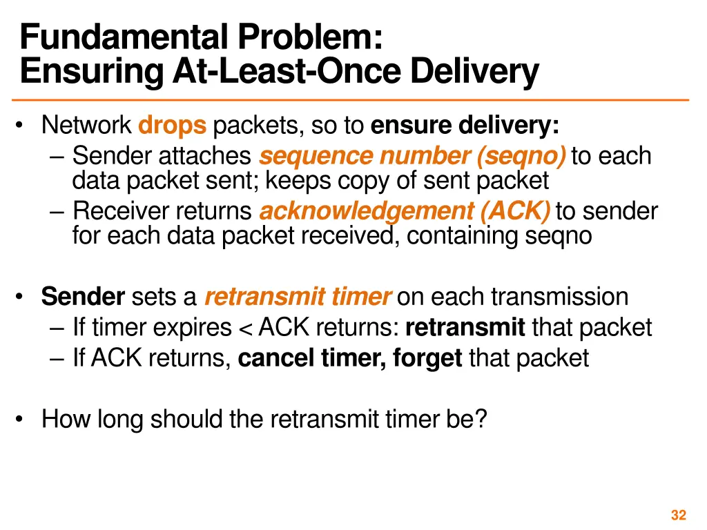 fundamental problem ensuring at least once