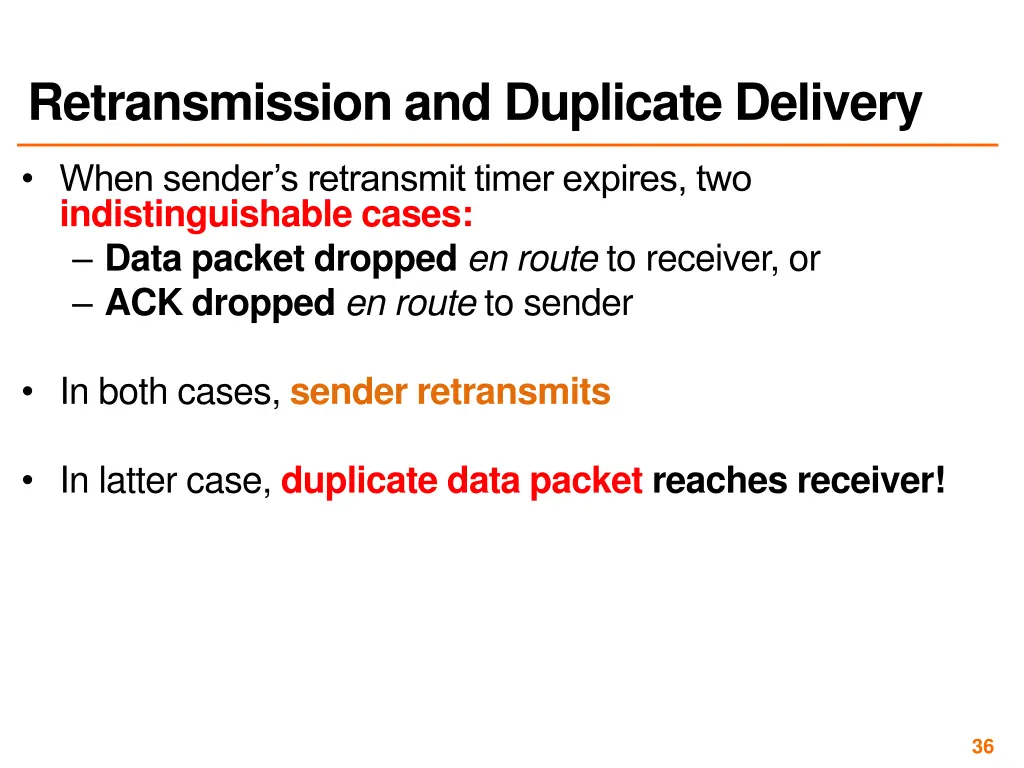 retransmission and duplicate delivery