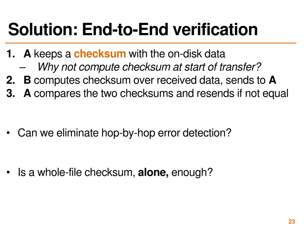 solution end to end verification