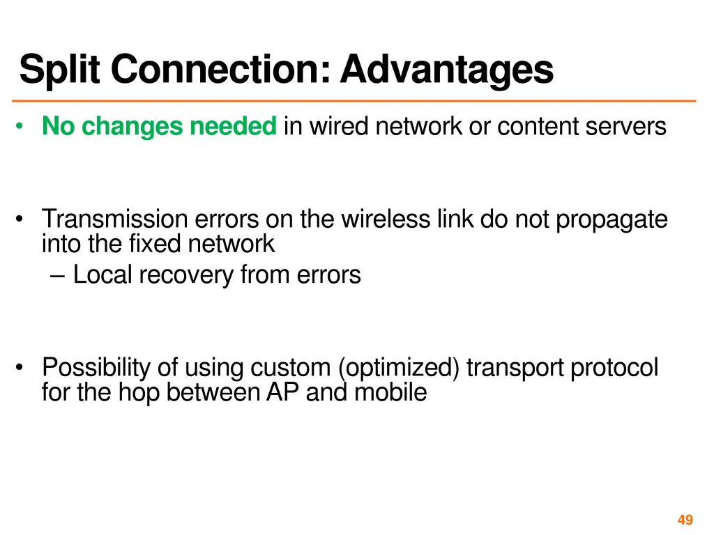 split connection advantages