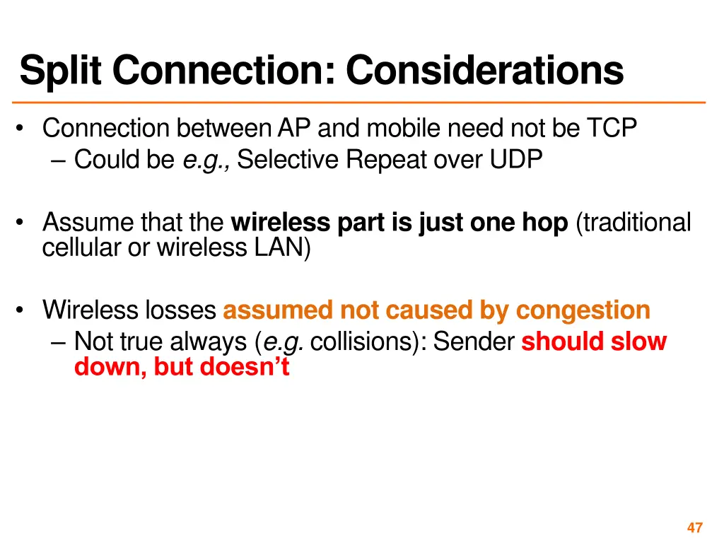 split connection considerations