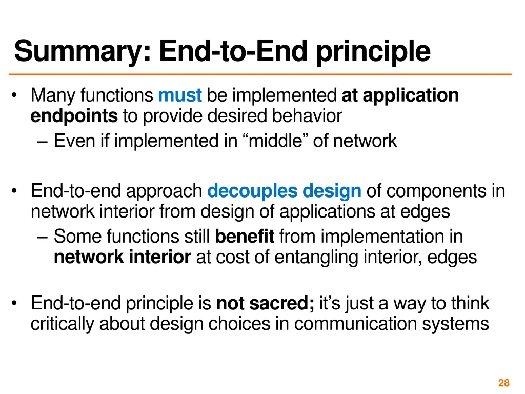 summary end to end principle