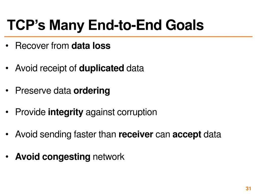 tcp s many end to end goals