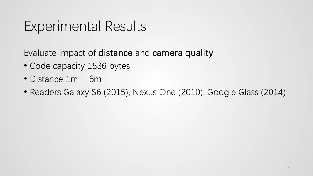 experimental results