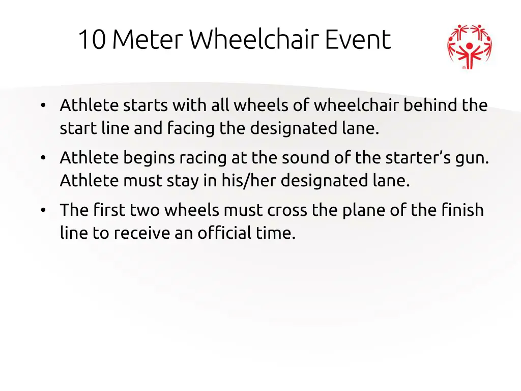 10 meter wheelchair event