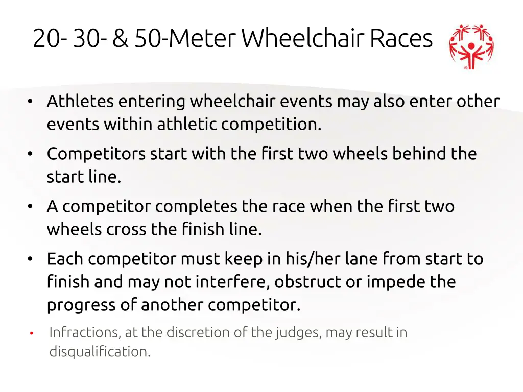 20 30 50 meter wheelchair races