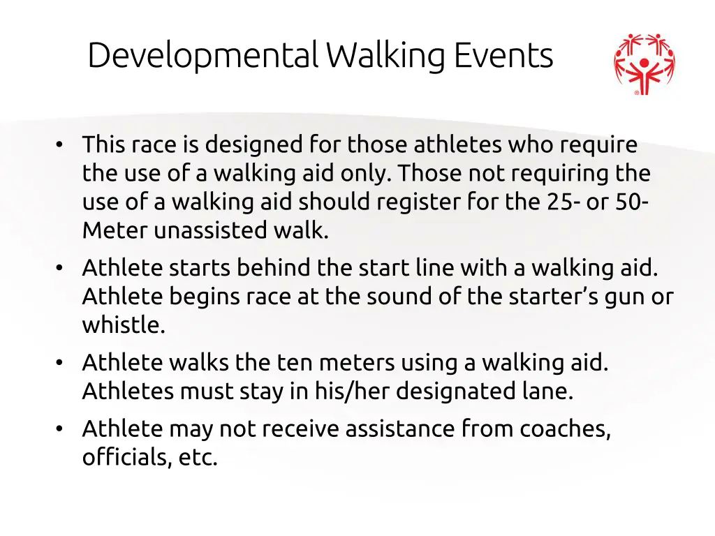 developmental walking events