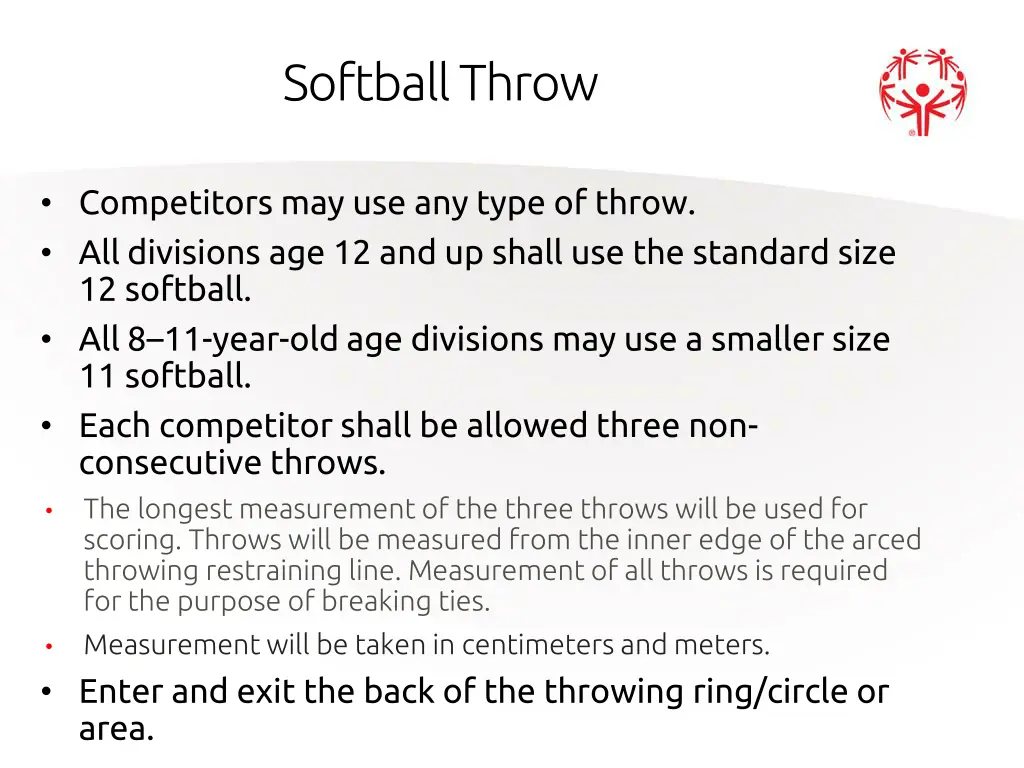 softball throw