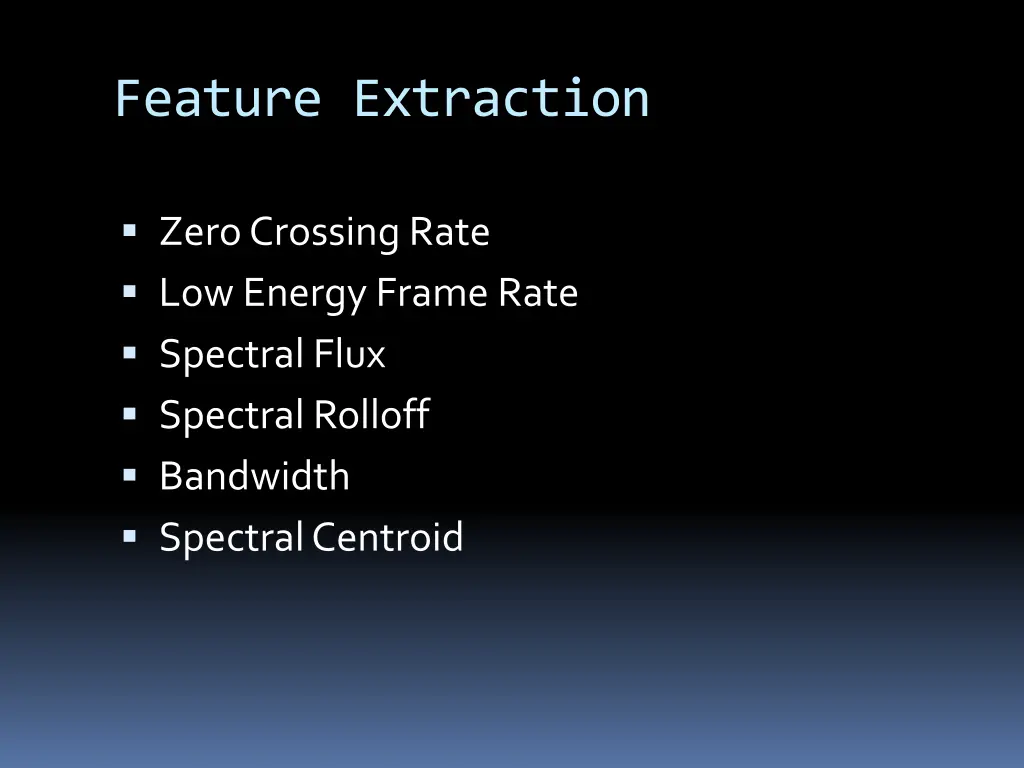 feature extraction