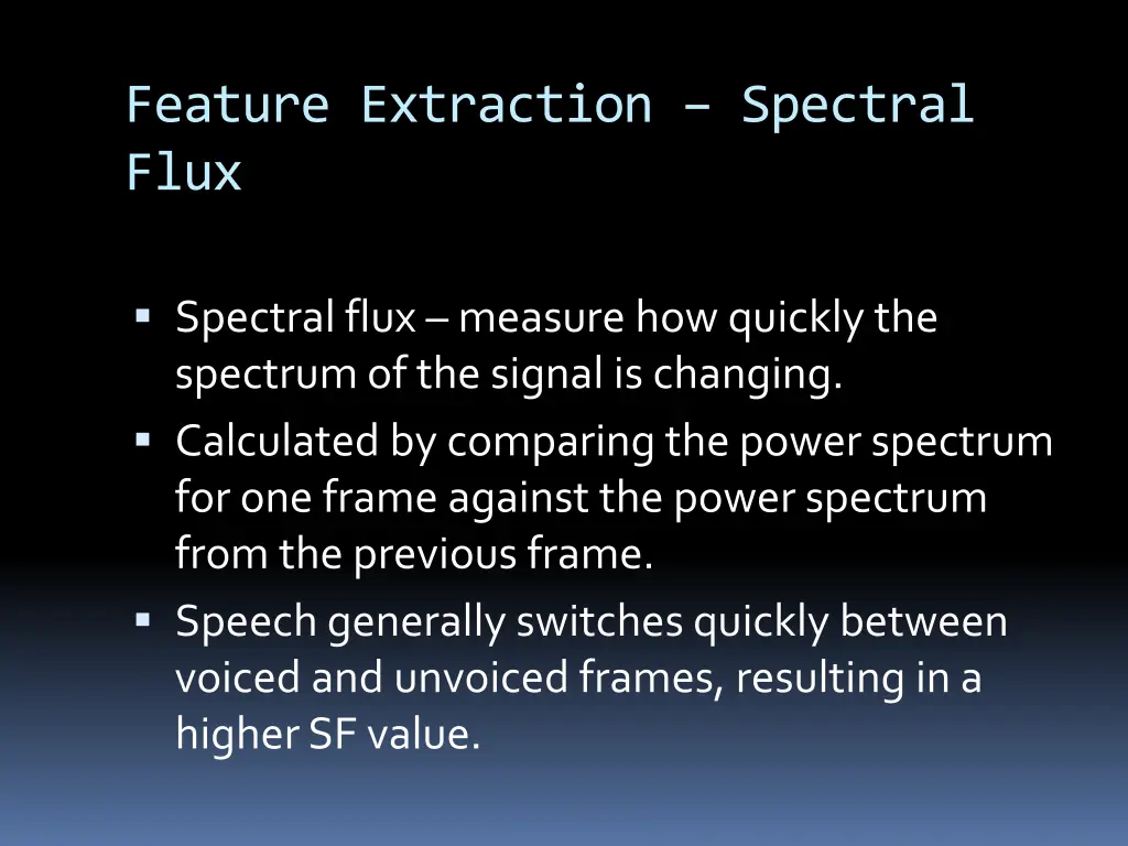feature extraction spectral flux