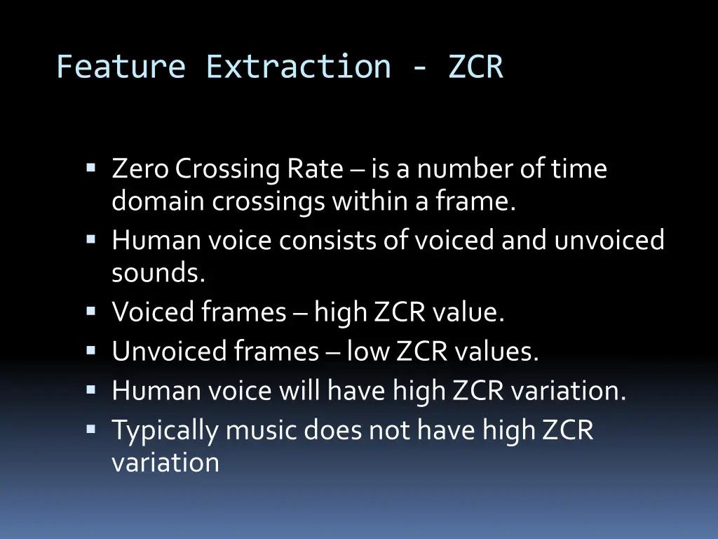 feature extraction zcr