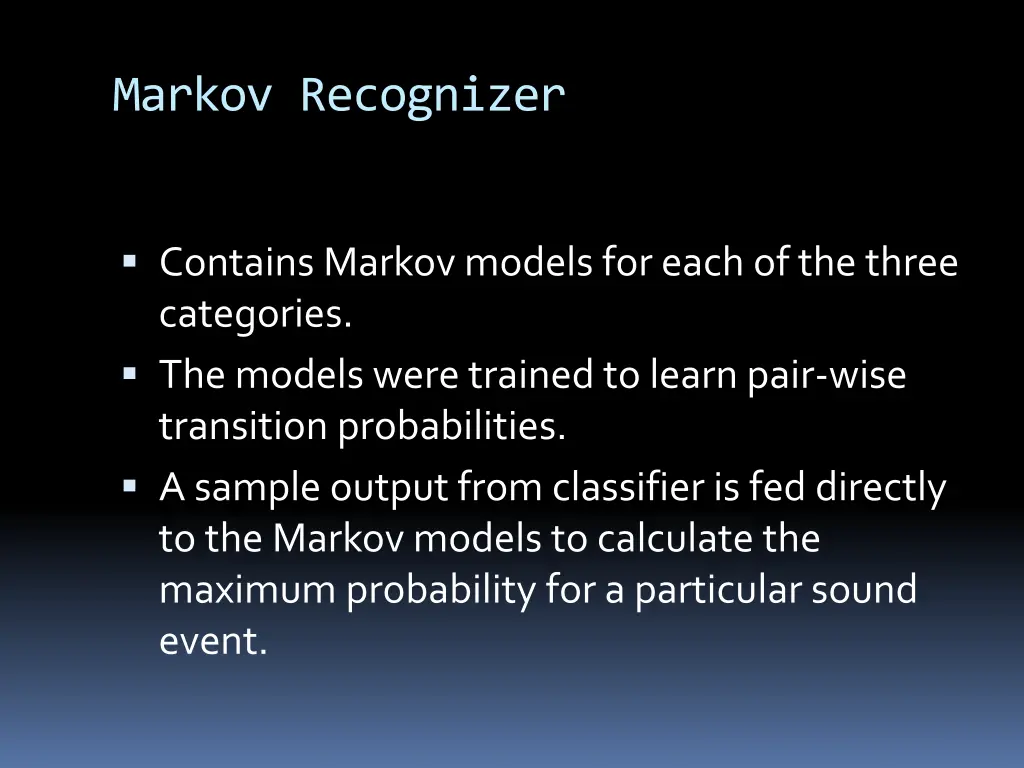 markov recognizer 1