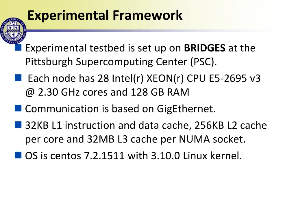 experimental framework