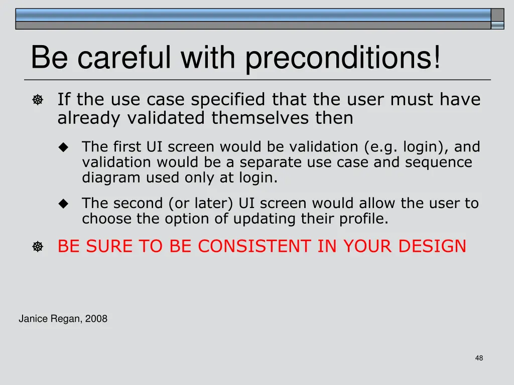 be careful with preconditions 1