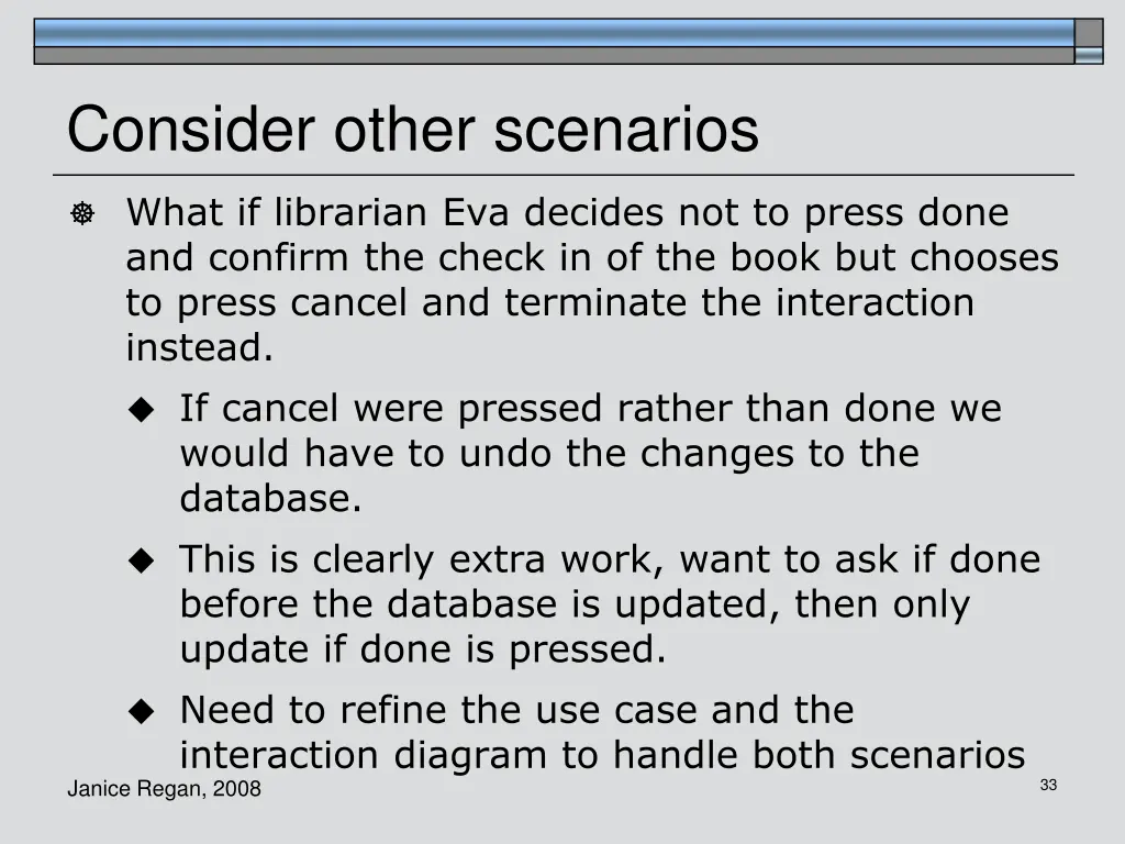 consider other scenarios 1
