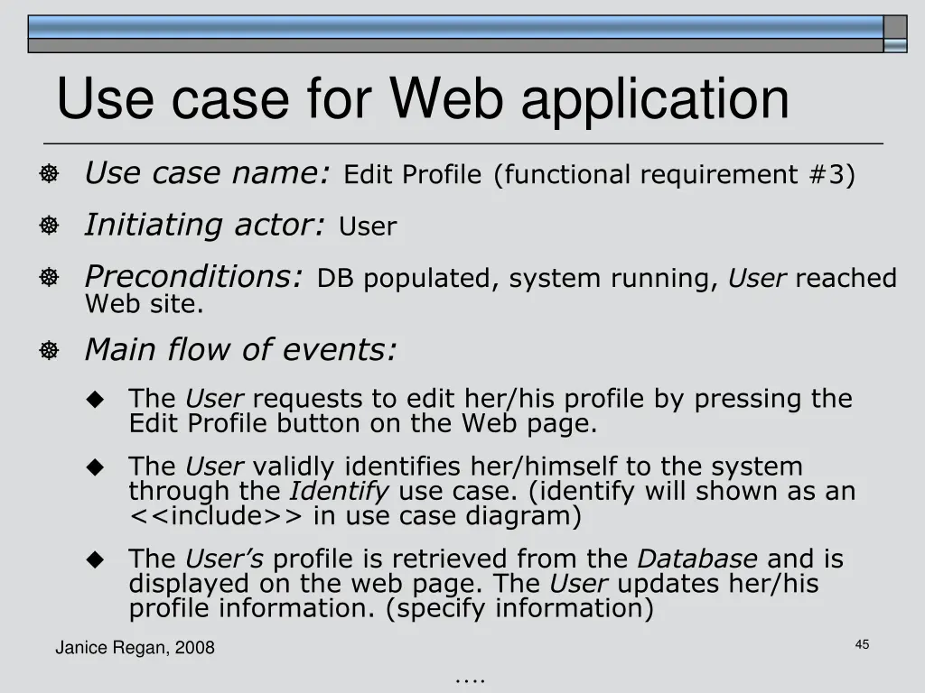 use case for web application