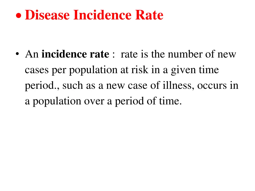 disease incidence rate