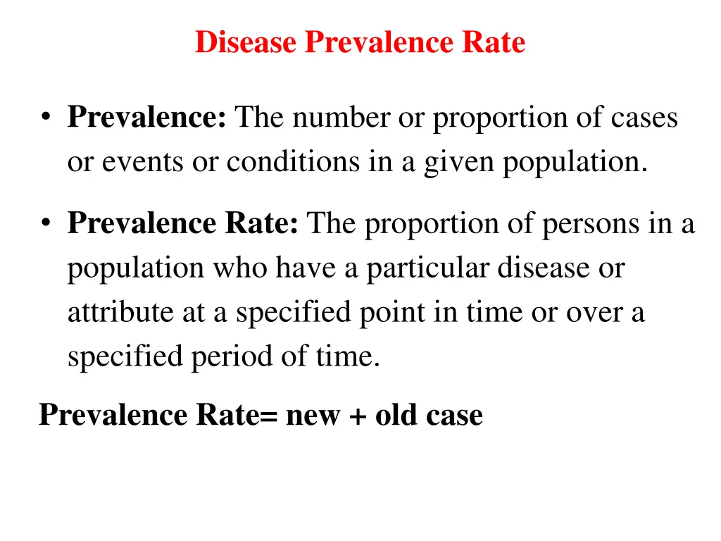 disease prevalence rate