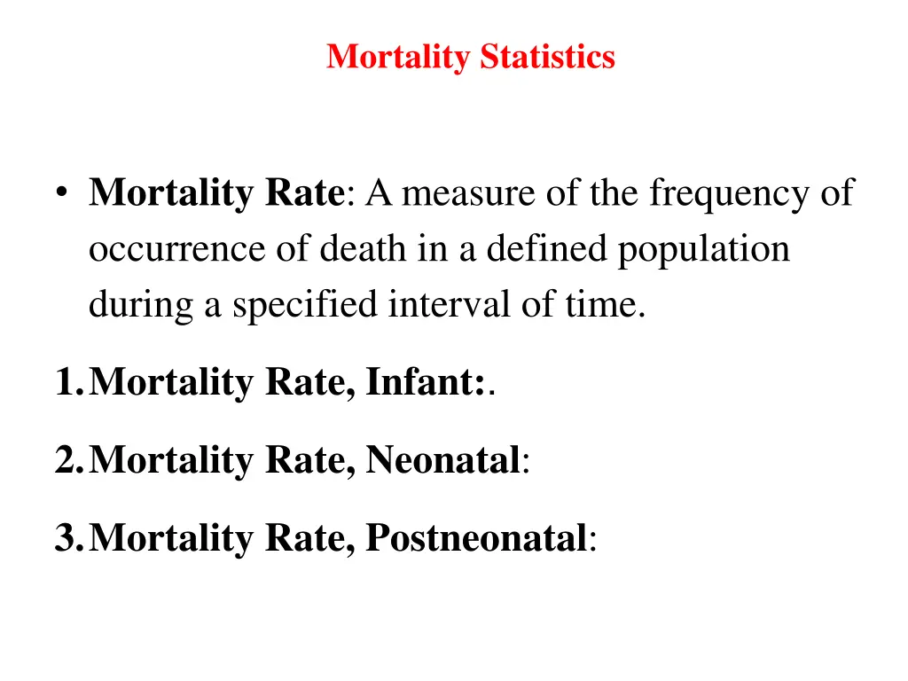 mortality statistics