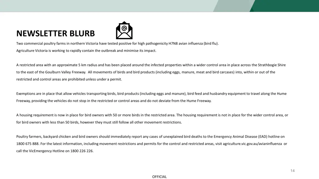 newsletter blurb