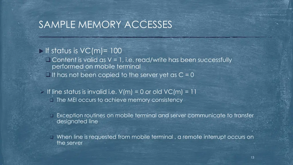 sample memory accesses