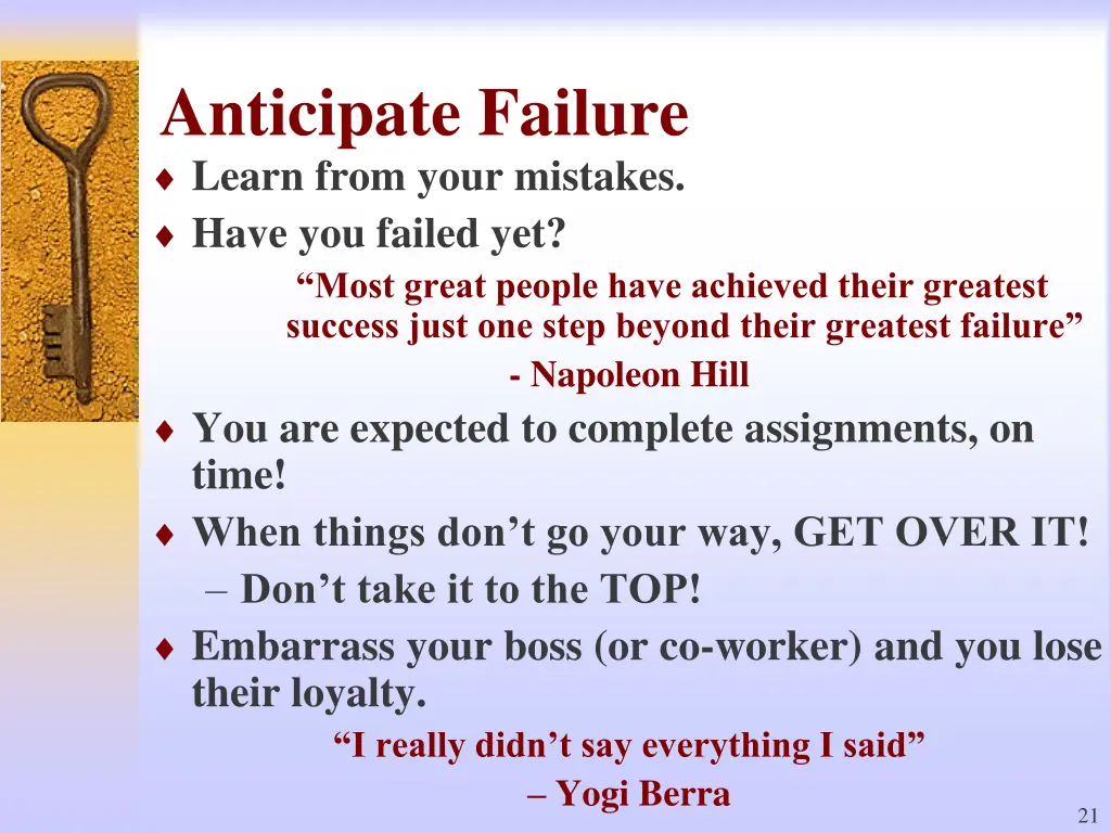 anticipate failure learn from your mistakes have