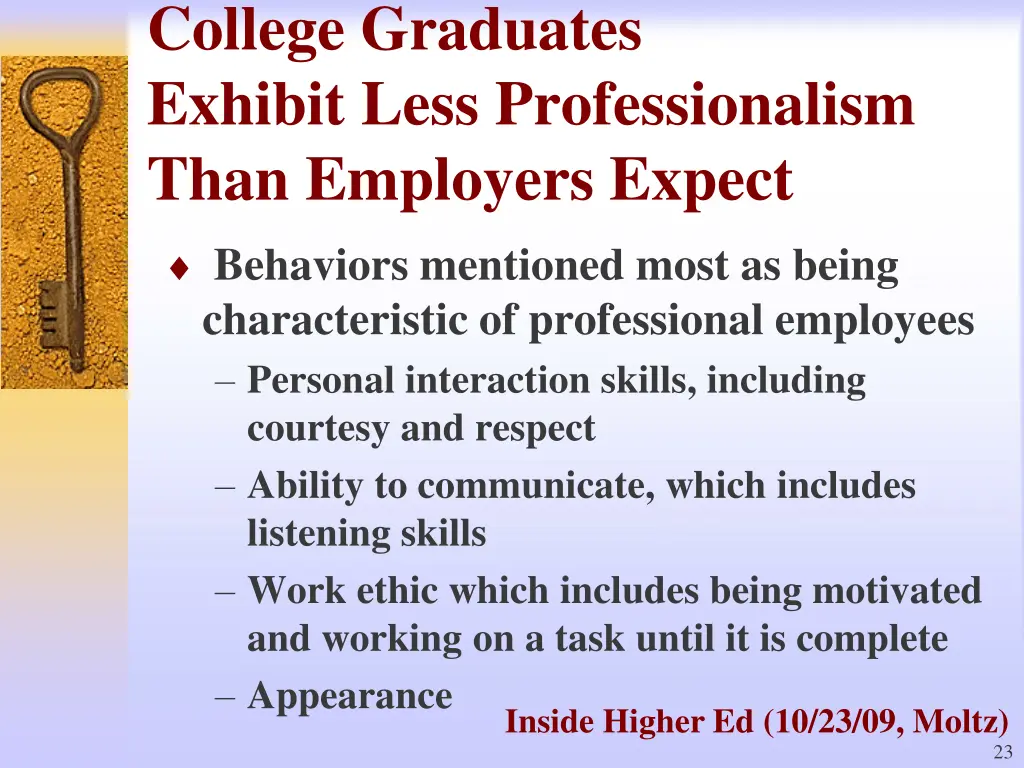 college graduates exhibit less professionalism