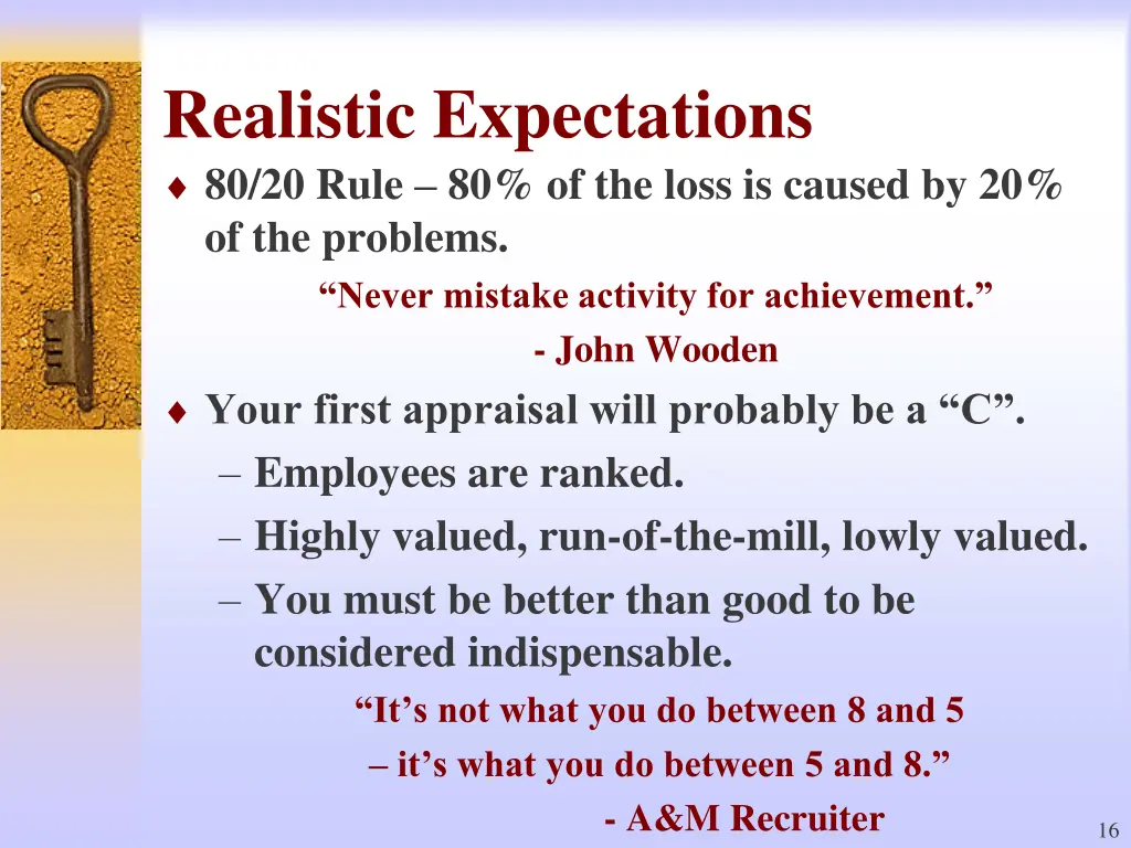 realistic expectations 80 20 rule 80 of the loss