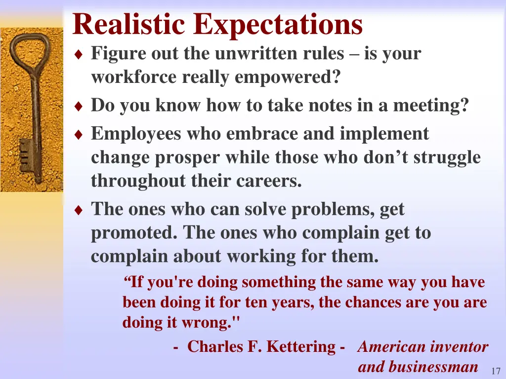 realistic expectations figure out the unwritten