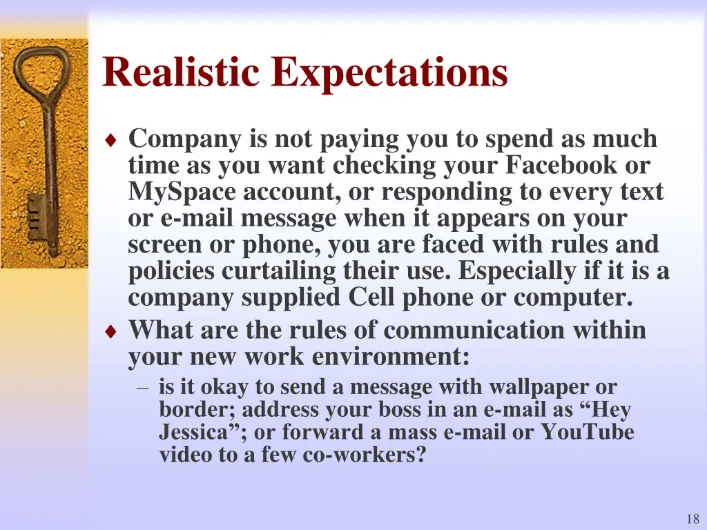 realistic expectations