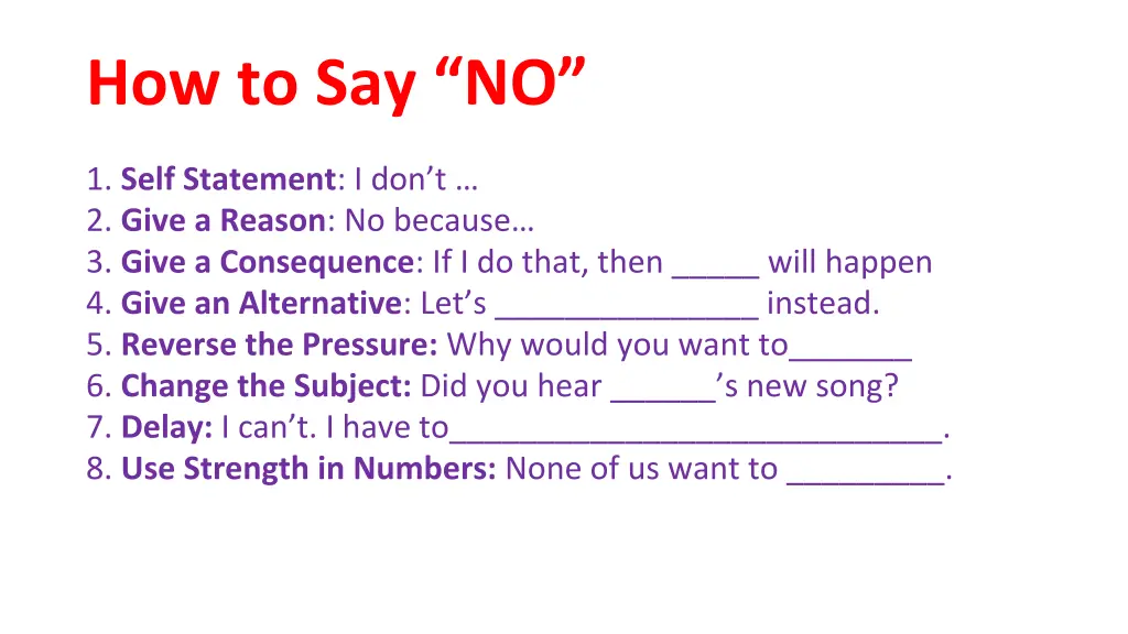 how to say no