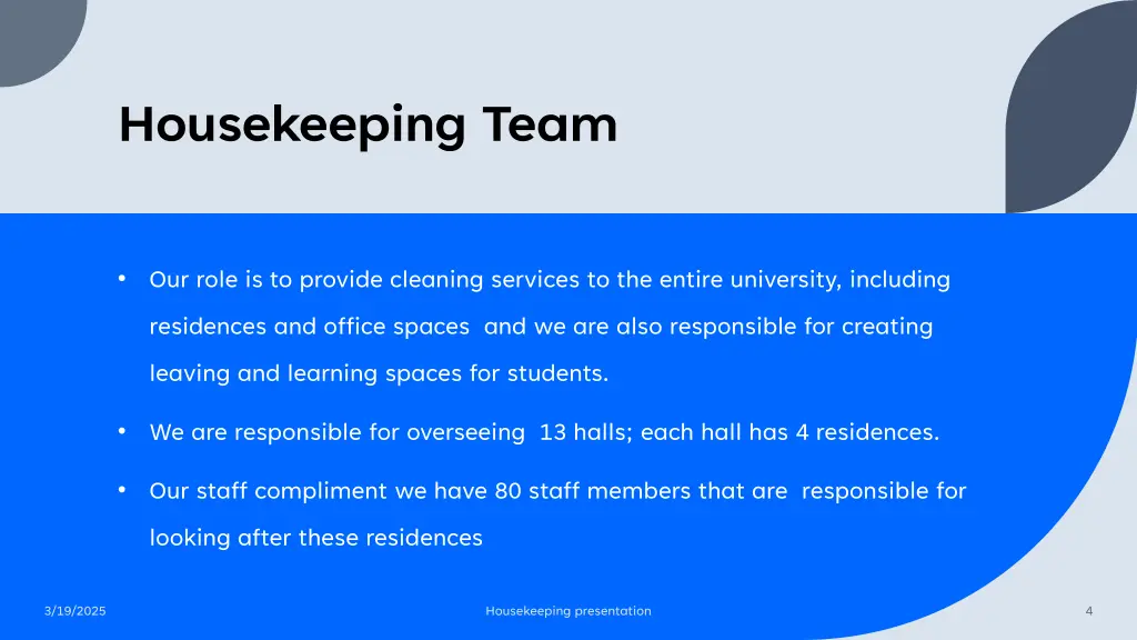 housekeeping team