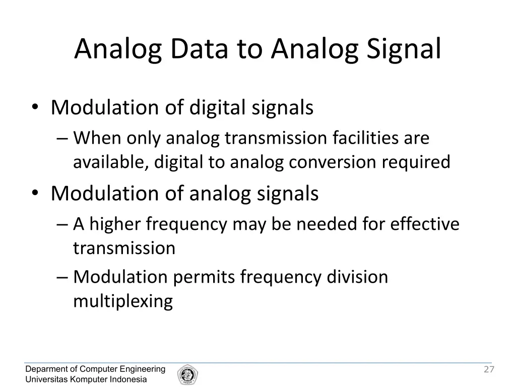 analog data to analog signal