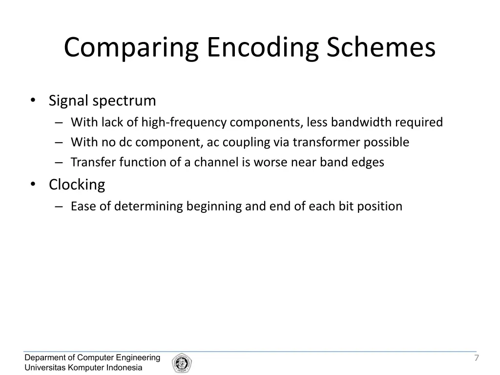 comparing encoding schemes