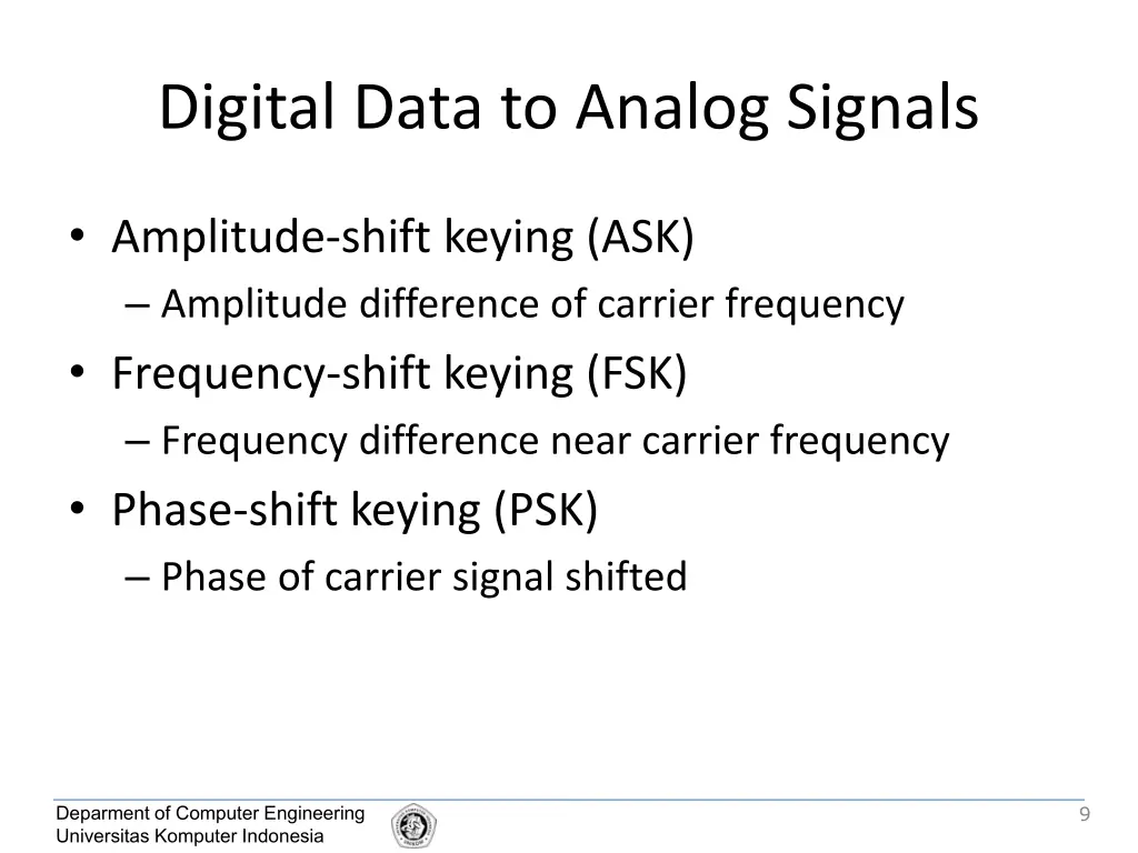 digital data to analog signals