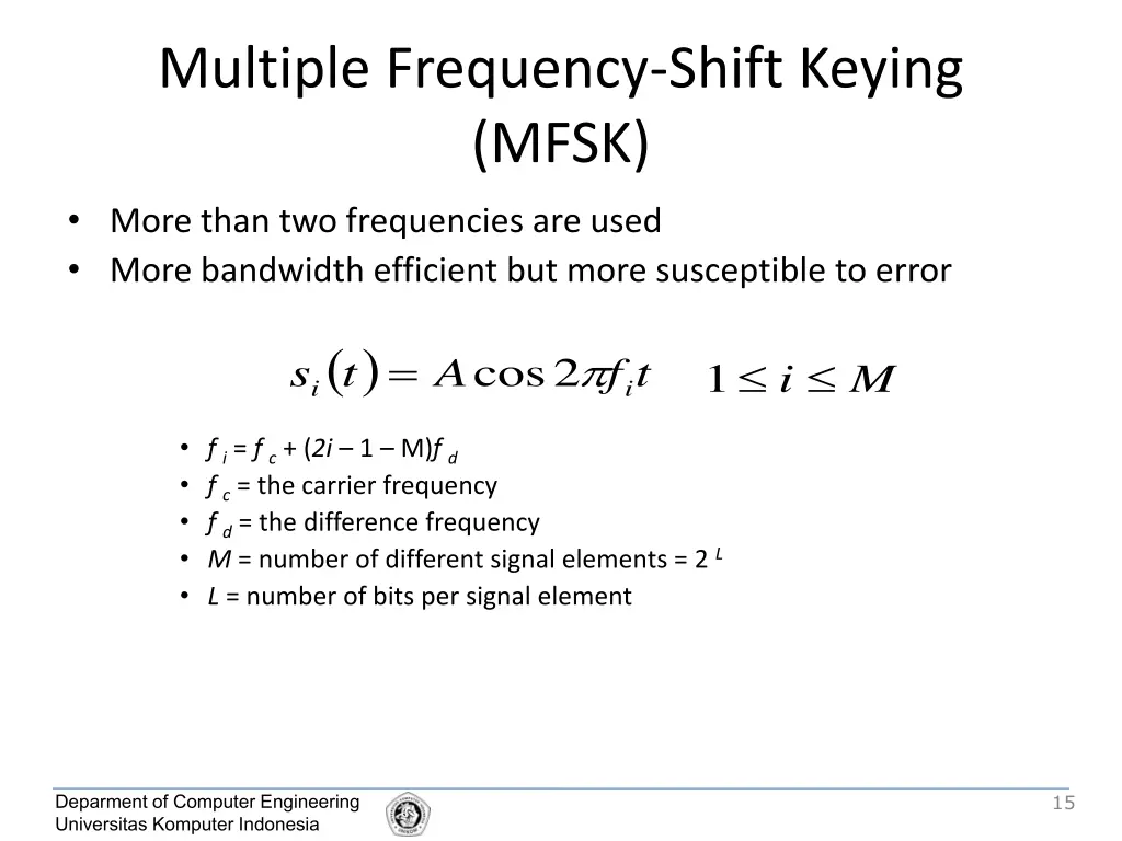 multiple frequency shift keying mfsk