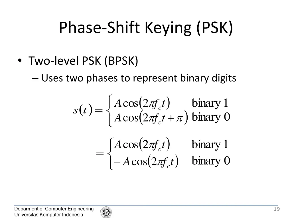 phase shift keying psk