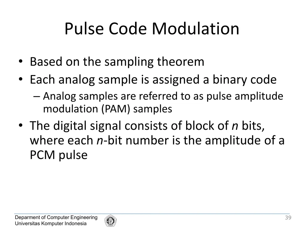 pulse code modulation
